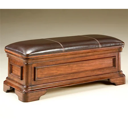 Leather Upholstered Cedar-Lined Storage Bench